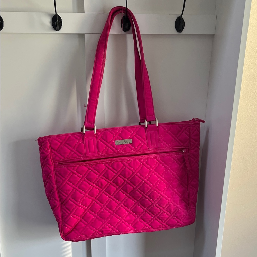 Vera Bradley Hot Pink Quilted Laptop Tote